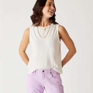 NWT Carve Designs Larisa Hemp Tank Women's Size M Cloud White Soft Breathable